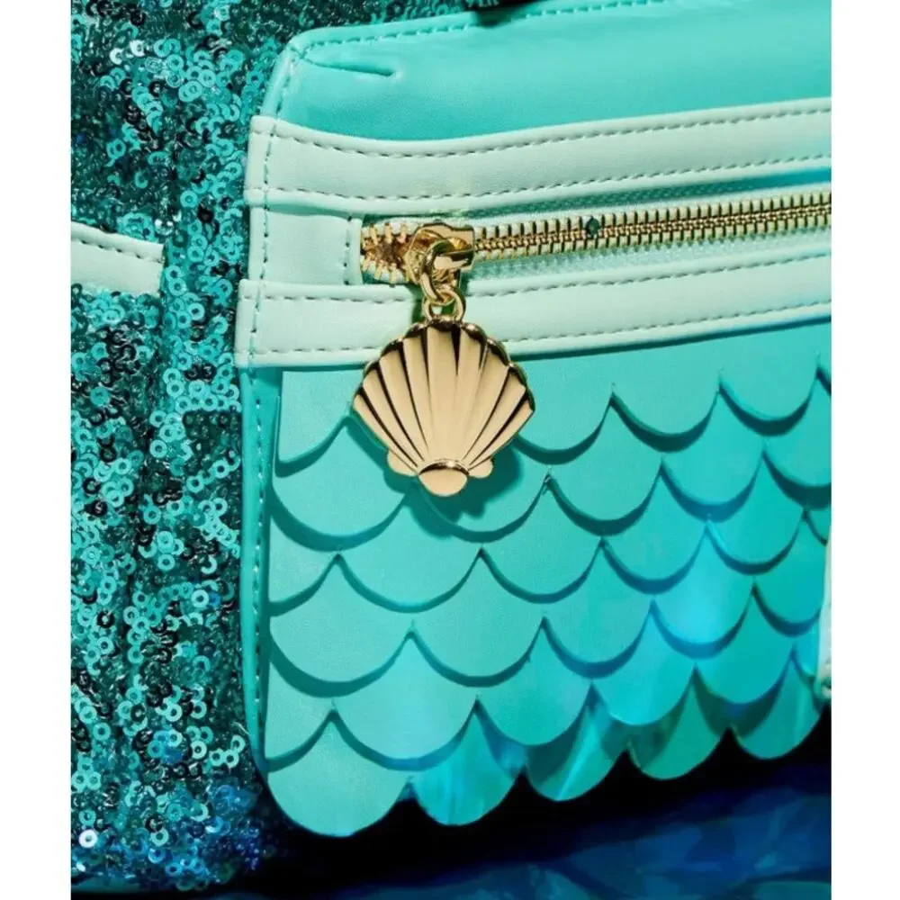 Loungefly Disney The Little Mermaid Sequin Collection Mini Backpack NWT - Picture 2 of 8